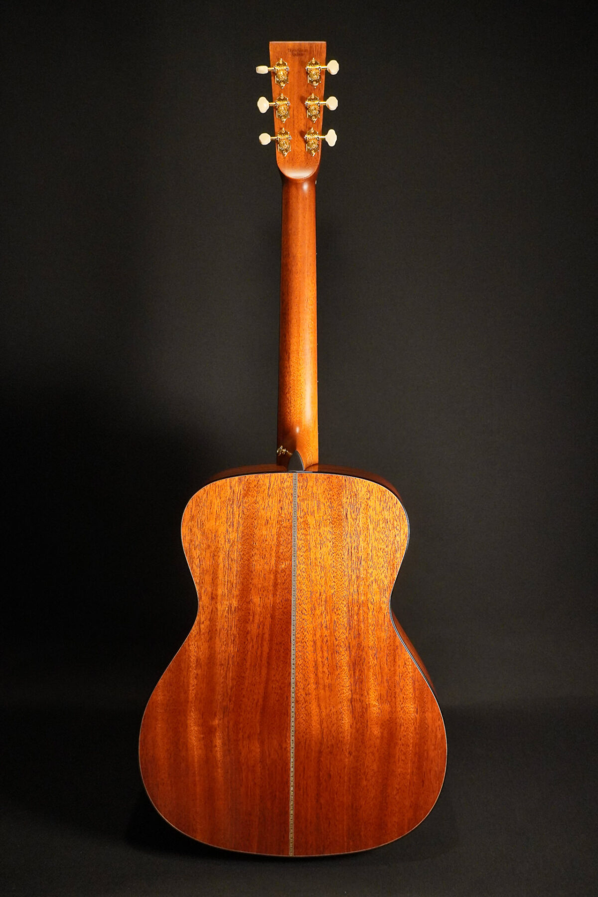 Alternative view of Hozen Guitars "Bling MOP Madness" OM All Torrefied Mahogany Double Top